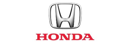 Honda logo silver H with red text